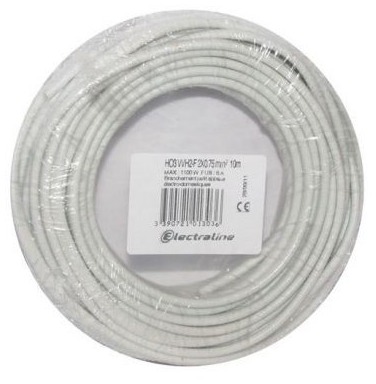 Câble électrique Electraline H03VVH2-F 2x0,75 mm² 10 m blanc