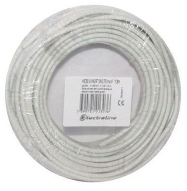 Câble électrique Electraline H03VVH2-F 2x0,75 mm² 10 m blanc