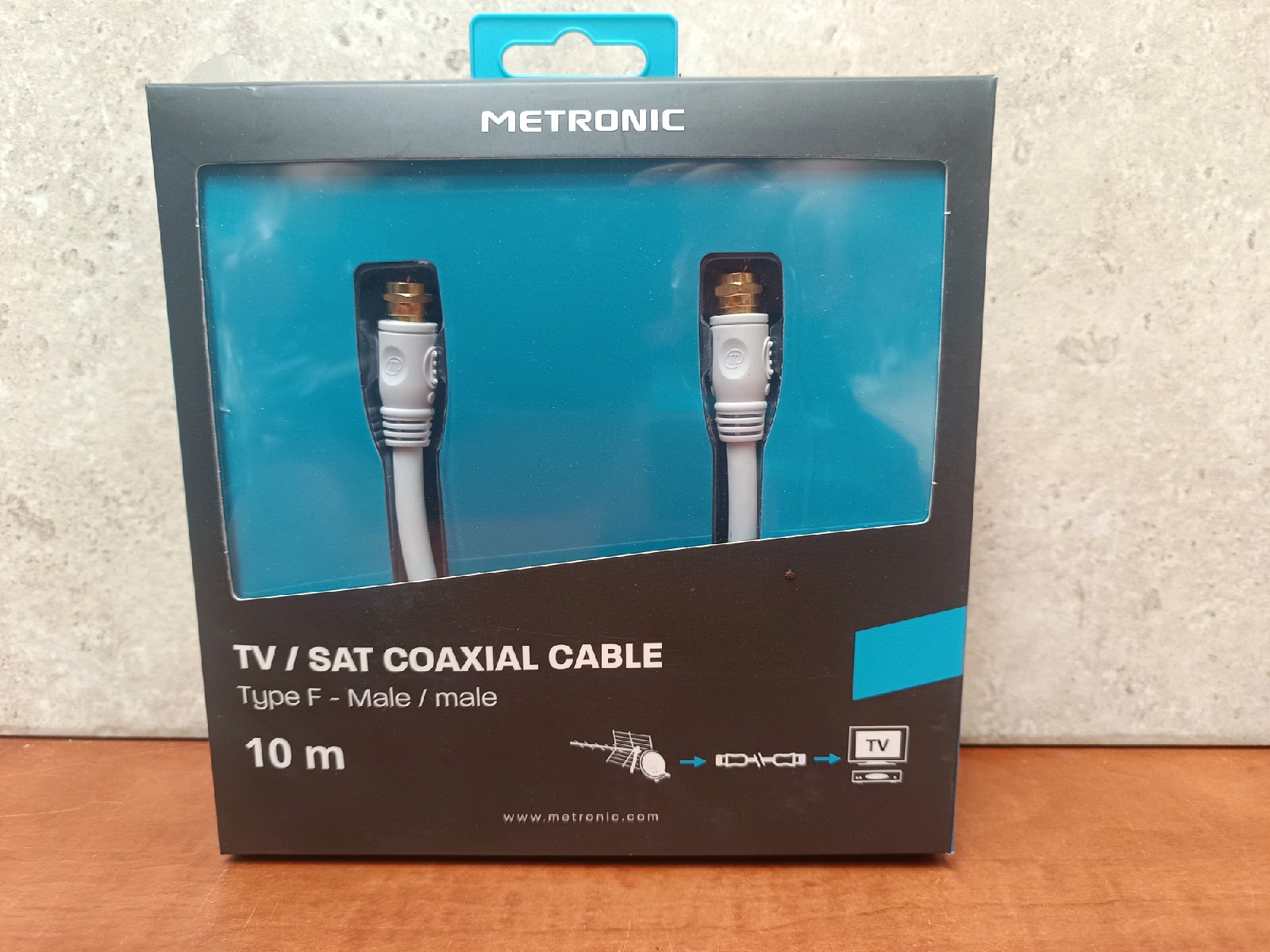 Metronic câble coaxial TV/SAT F mâle/mâle 10 m