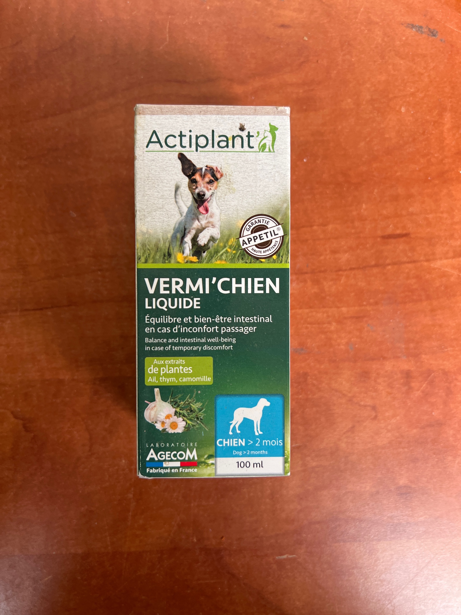 Actiplant Vermi'Chien Liquide 100 ml (chien > 2 mois)