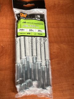Lot de 10 chevilles traversantes Spit Red Head Ø10 x 120 mm