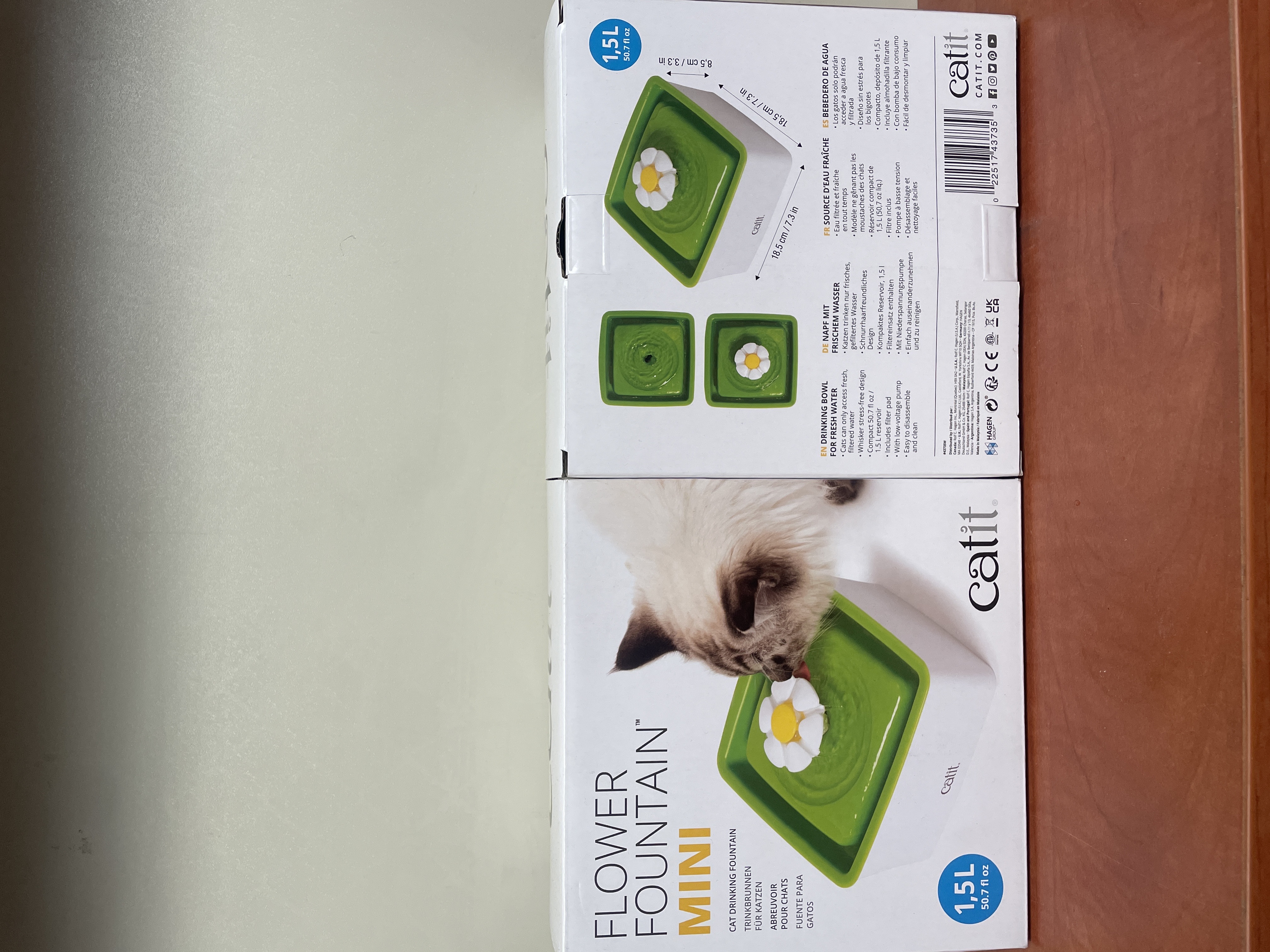 Fontaine à eau pour chat Catit Flower Fountain Mini 1,5 L verte
