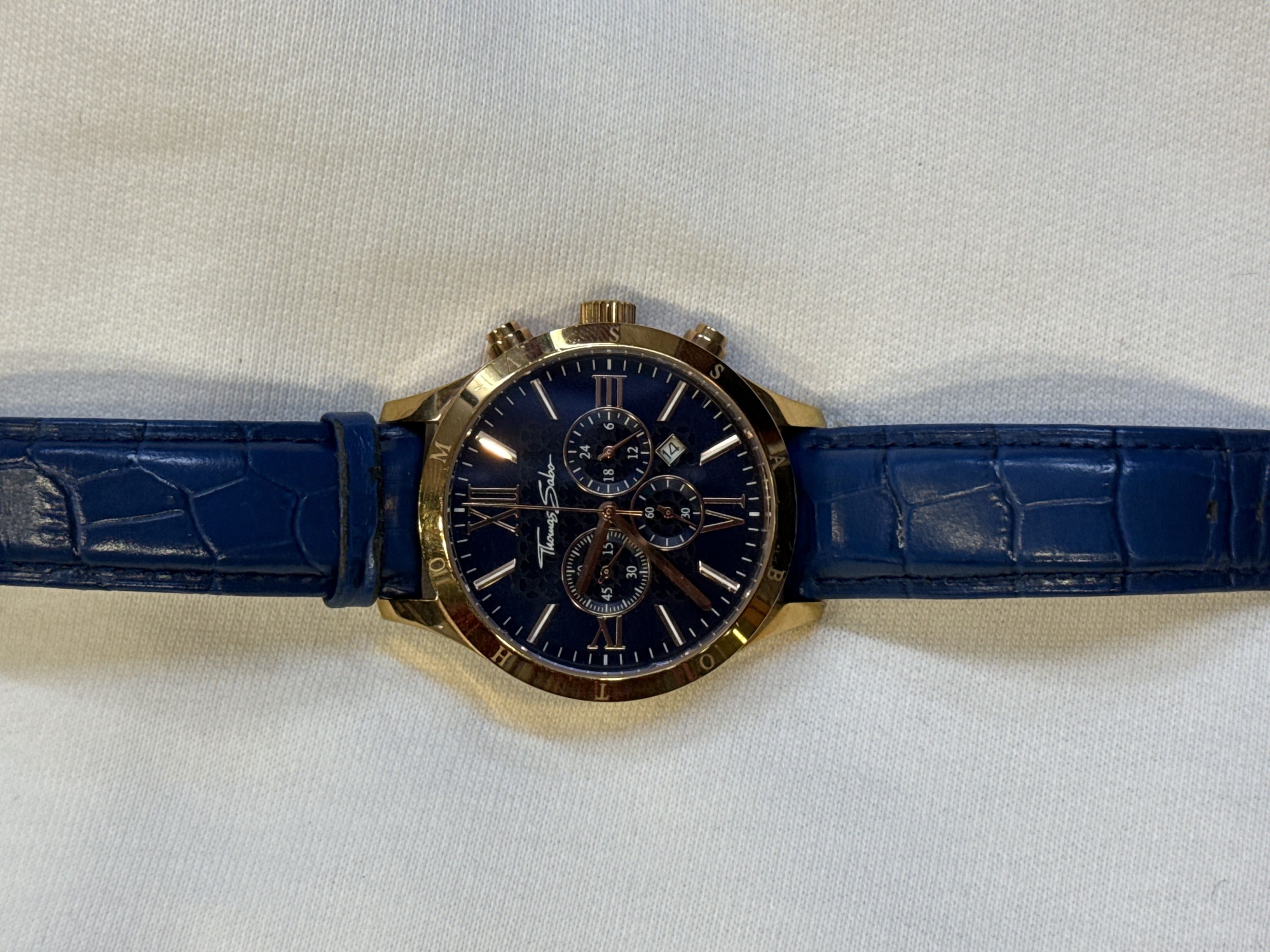 Montre Thomas Sabo WA0139 chronographe cuir bleu