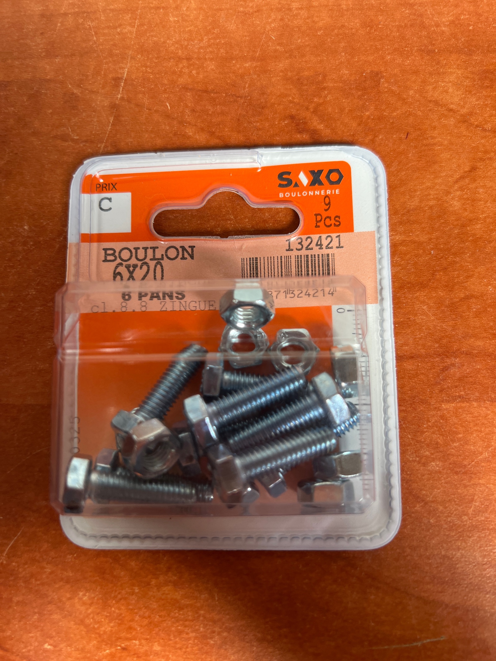 SAXO Boulonnerie Boulons 6x20 6 pans zingués