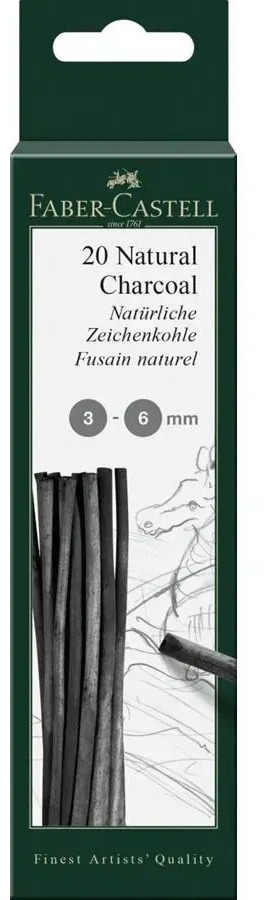 Faber-Castell Pitt Monochrome fusains naturels 3-6 mm x20