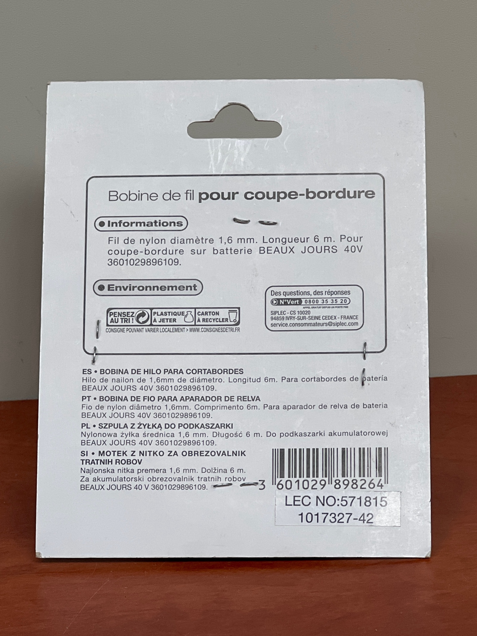 Beaux Jours bobine de fil pour coupe-bordure 1,6 mm x 6 m — photo 2