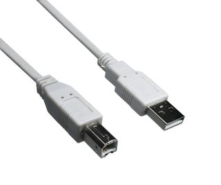 DINIC Câble USB 2.0 A mâle vers B mâle, 28 AWG / 2C, 26 AWG / 2C, gris, DINIC Polybag, longueur 2m