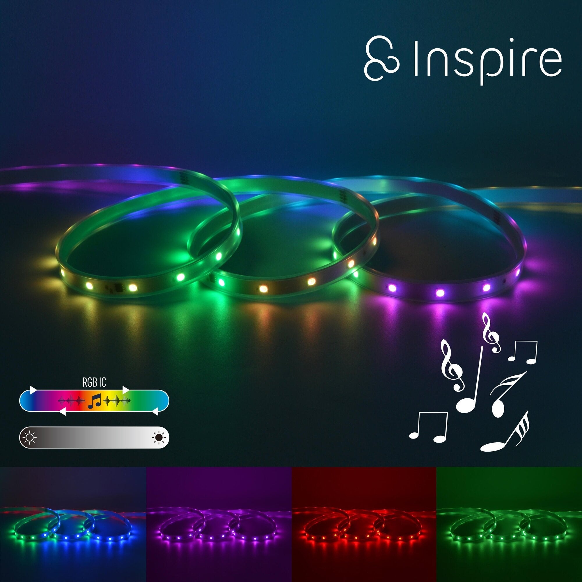 Kit ruban LED 5 m Seba INSPIRE RGB musique