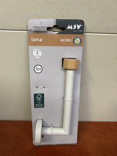 MSV Lana porte-rouleau de papier toilette mural en acier