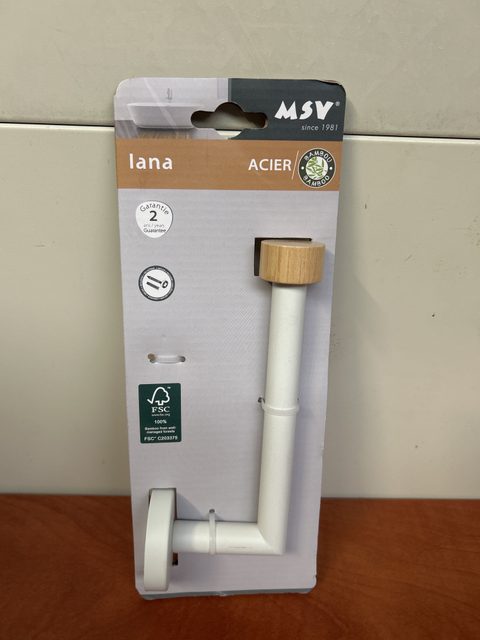 MSV Lana porte-rouleau de papier toilette mural en acier