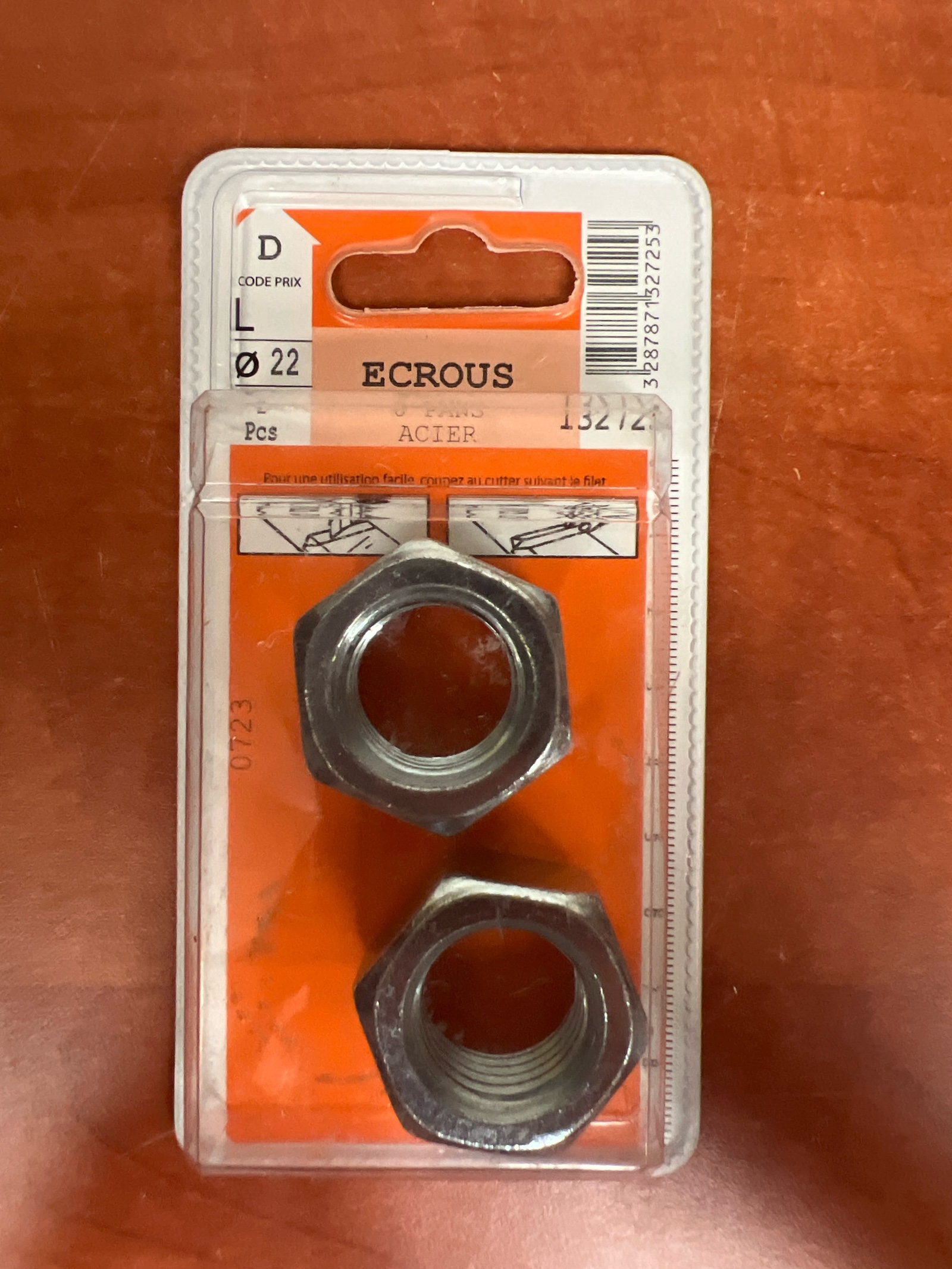 Écrous acier Ø22