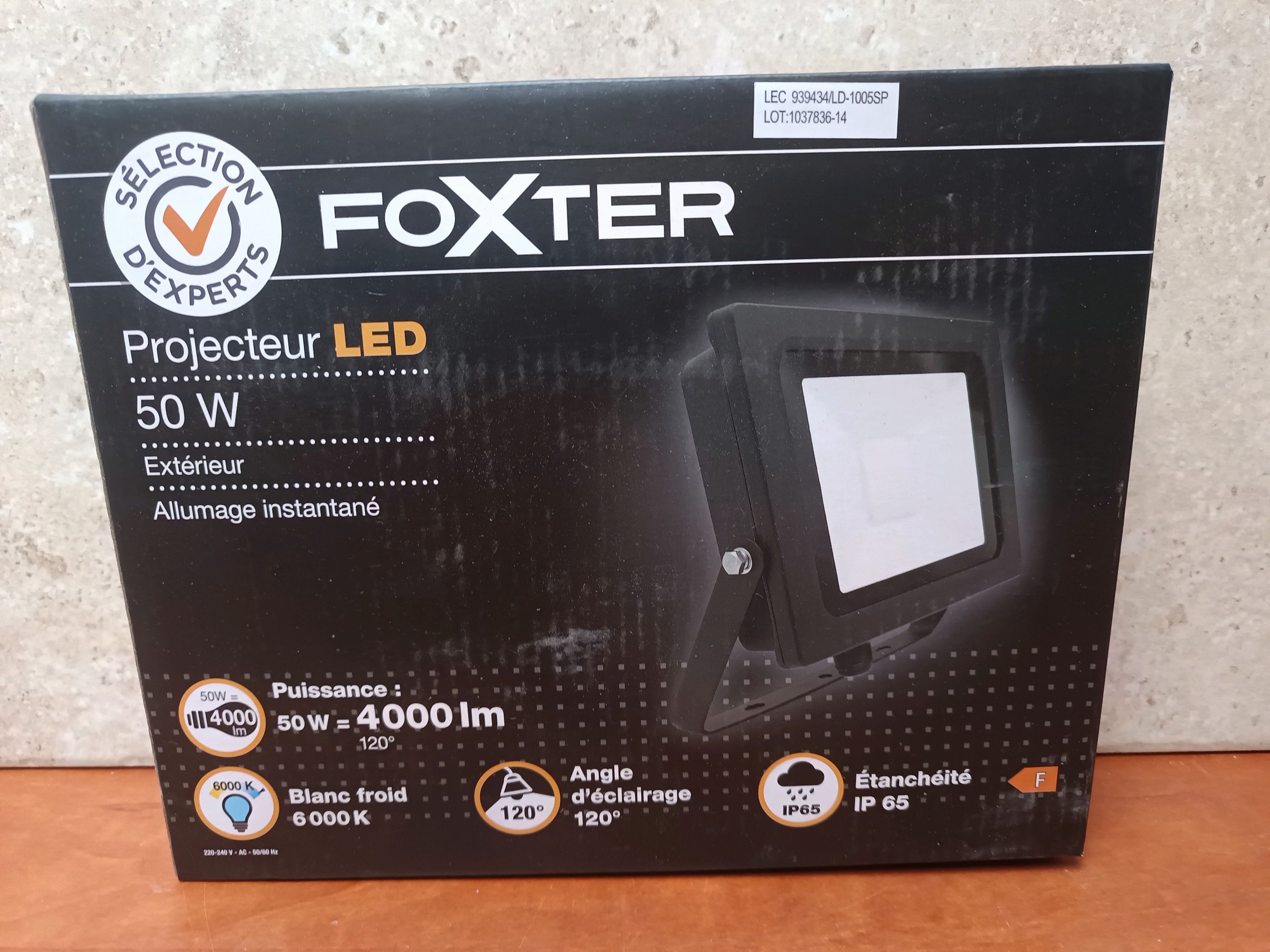 Foxter Projecteur LED 50 W IP65 extérieur