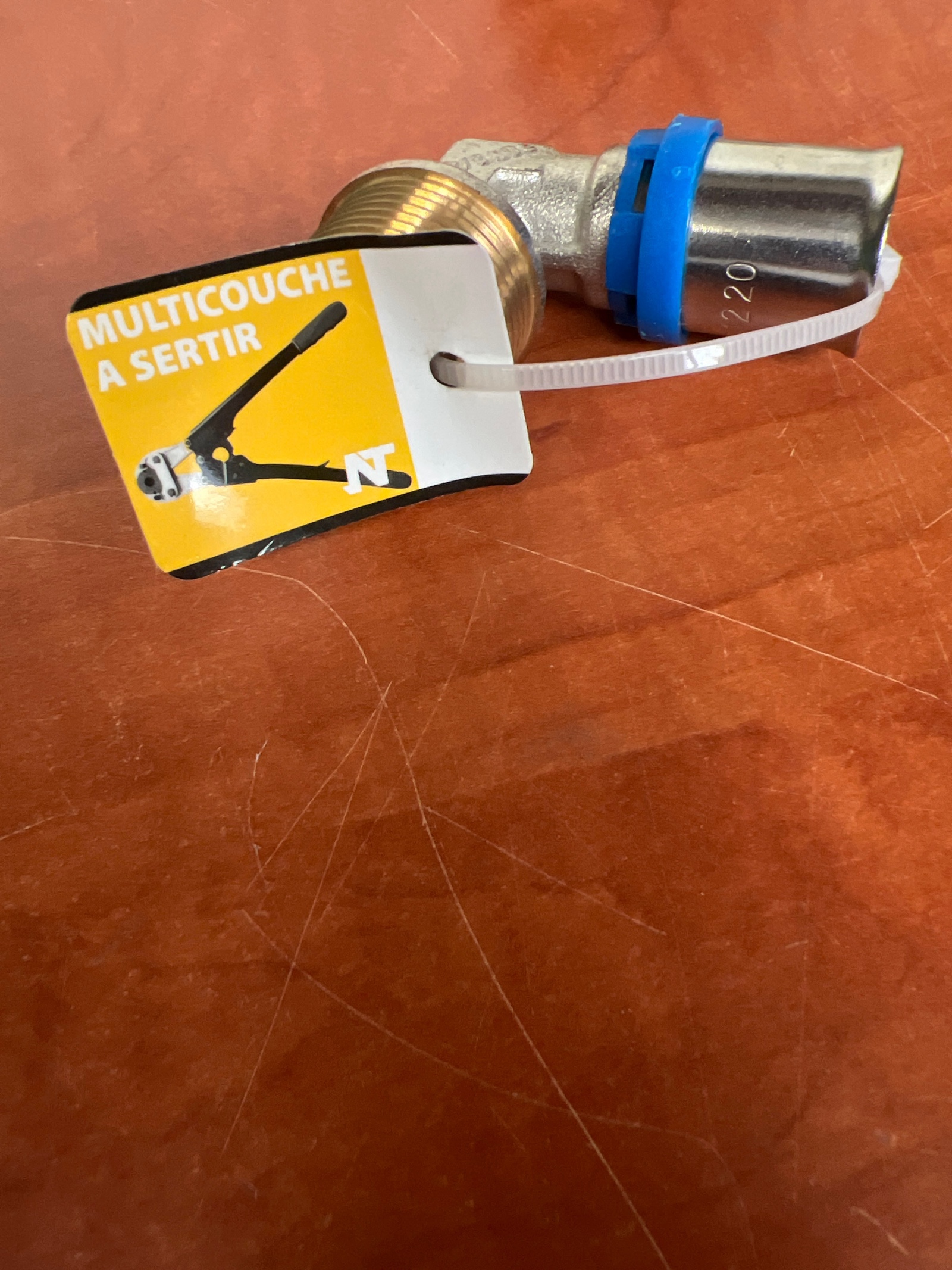 Coude à sertir 90° mâle 3/4" x 20 mm – Profil TH/U
