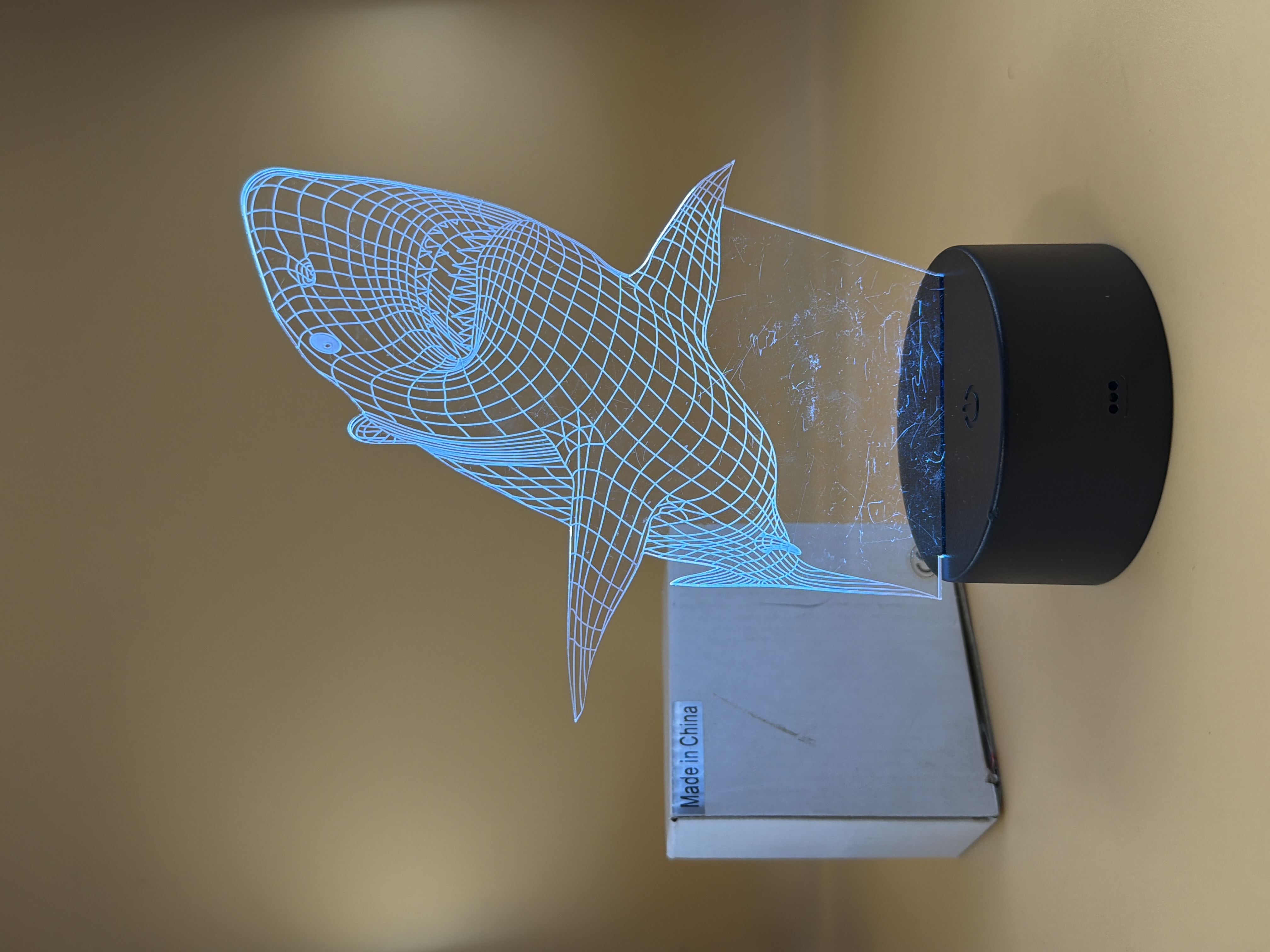 Lampe 3D requin lumineuse