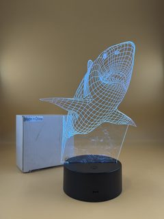 Lampe 3D requin lumineuse