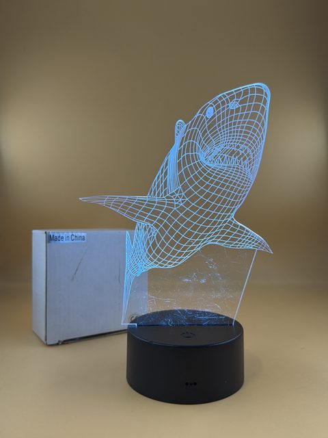 Lampe 3D requin lumineuse