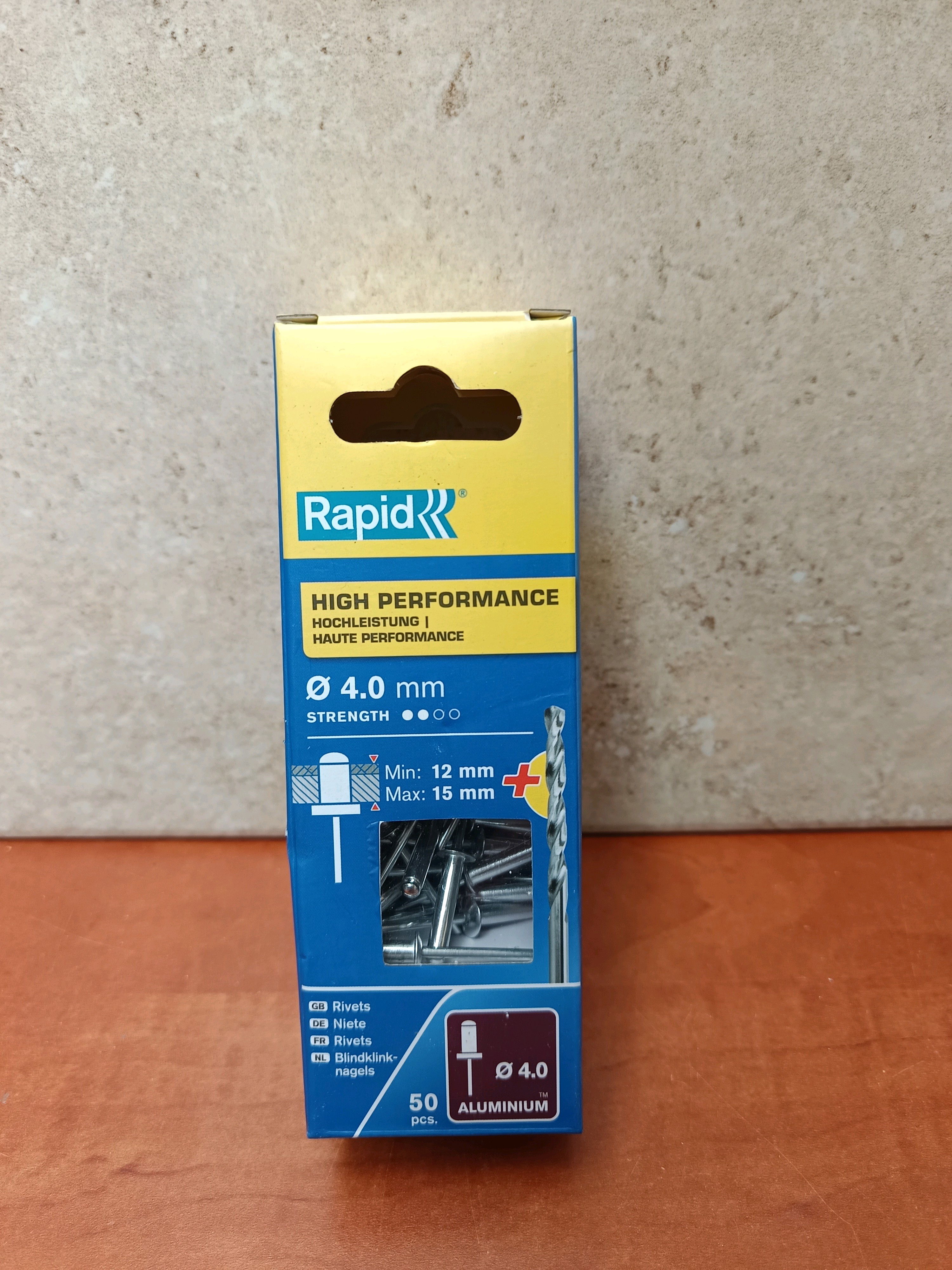 Rapid High Performance – Rivets Ø 4.0 mm en aluminium (boîte de 50)