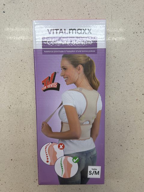 Correcteur de posture Vitalmaxx S/M crème