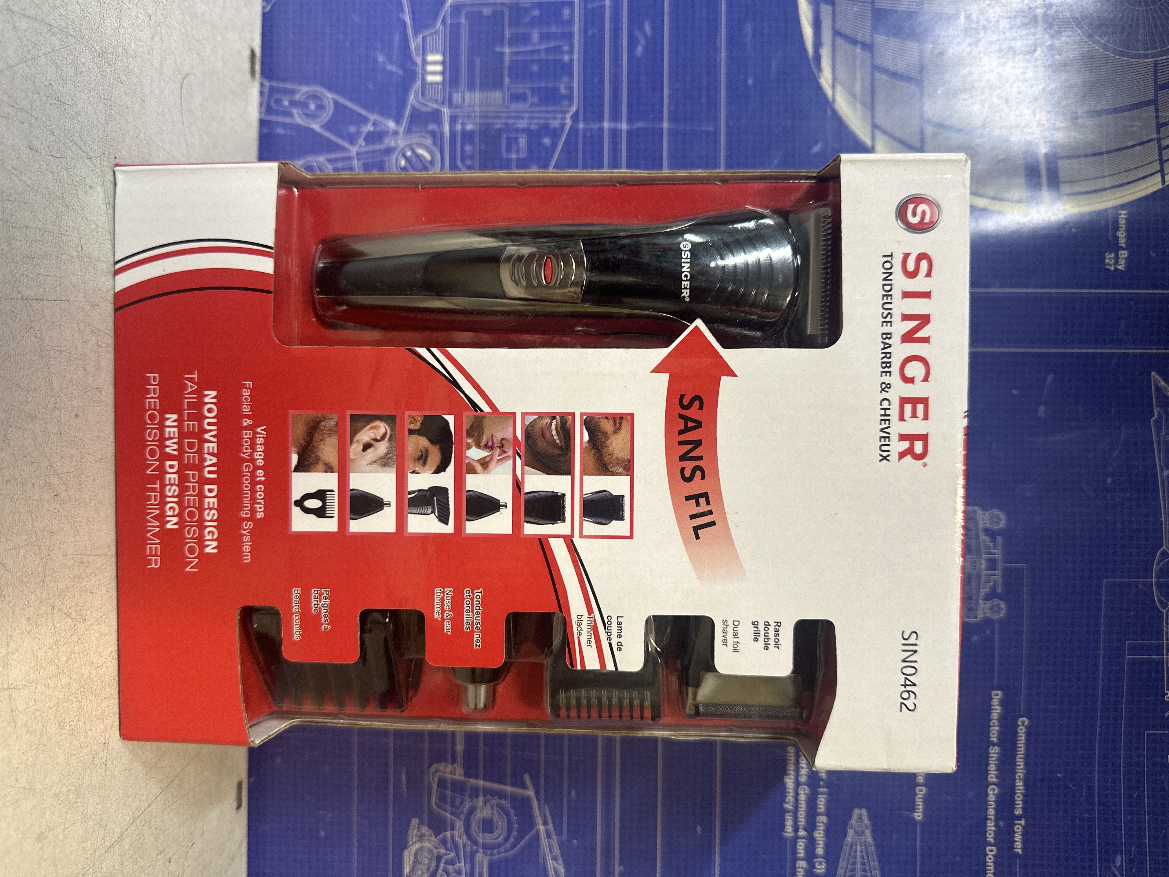 Singer kit tondeuse 7 en 1 barbe et cheveux sans fil