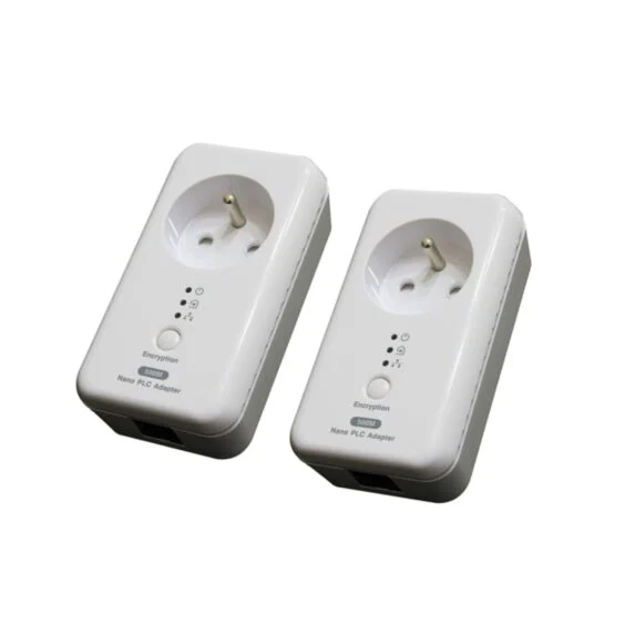 Pack 2 Prises Adaptateurs CPL 600 MBPS PLUG Internet - signal réseau WPS, WLAN, RJ45