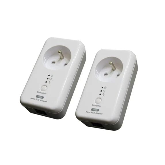 Pack 2 Prises Adaptateurs CPL 600 MBPS PLUG Internet - signal réseau WPS, WLAN, RJ45
