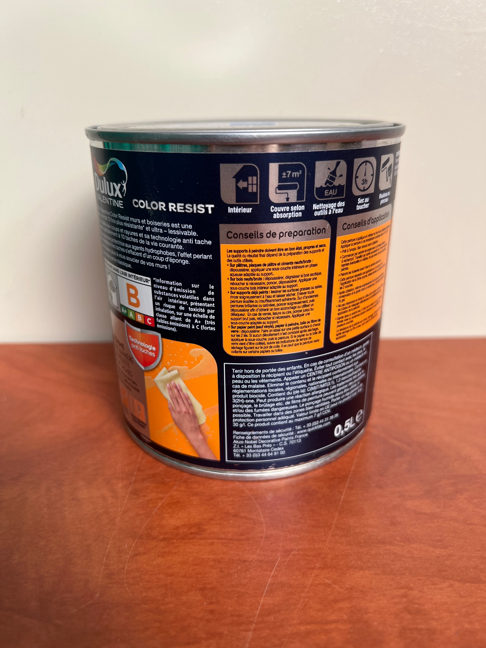 Peinture murale Dulux Valentine Color Resist - Mat Gris Chic — photo 2