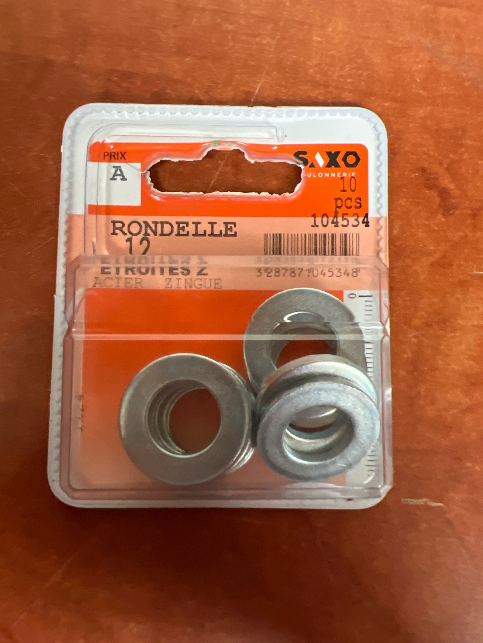 Saxo Fixation Rondelles 12 étroites Z en acier zingué (10 pcs)