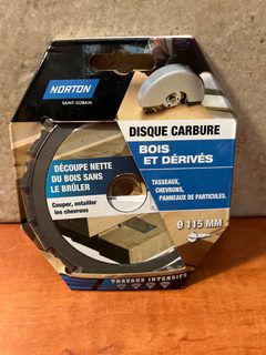 Norton Disque carbure Ø115 mm pour bois et dérivés