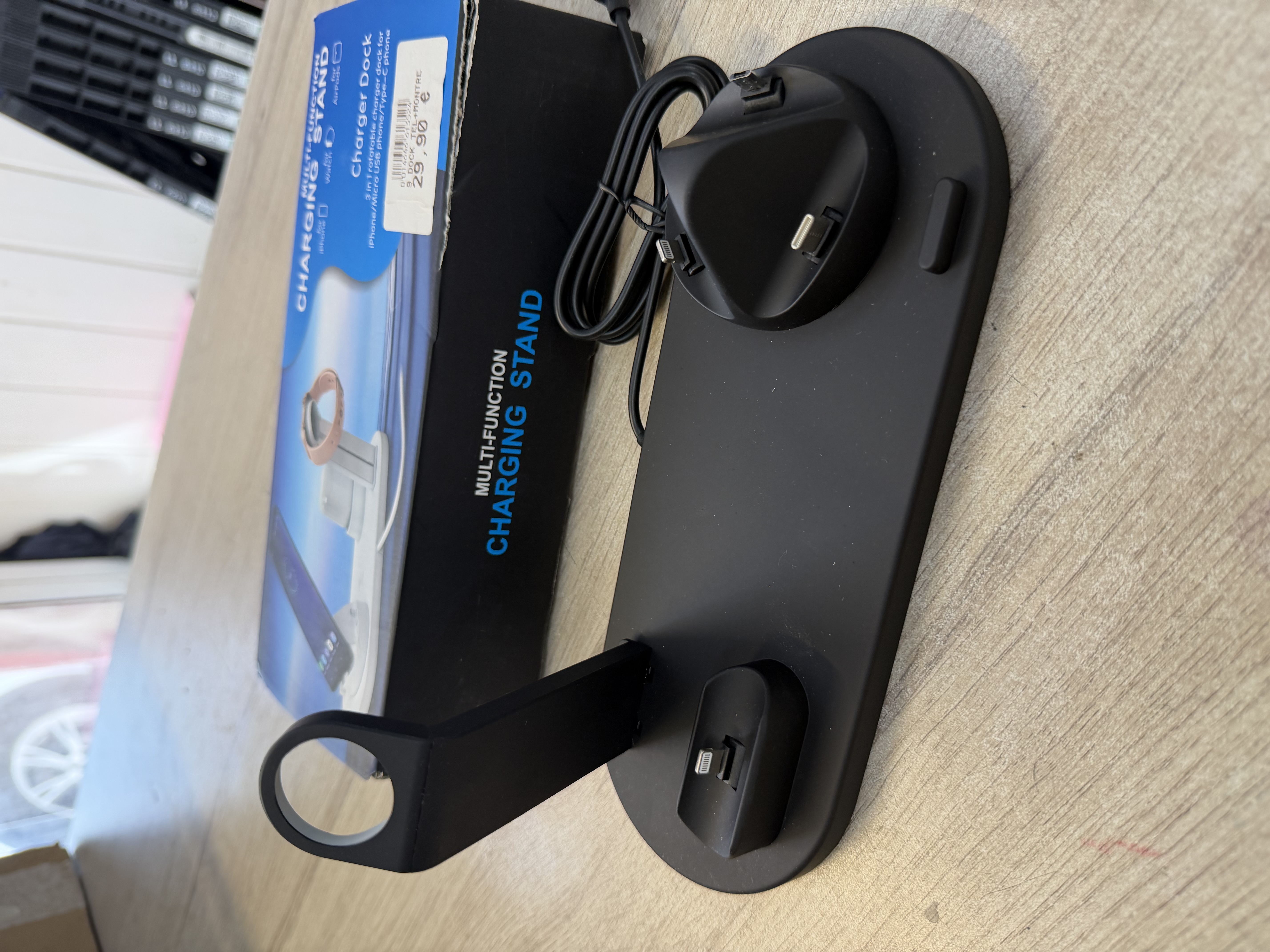 Station de charge 3-en-1 smartphone montre connectée écouteurs