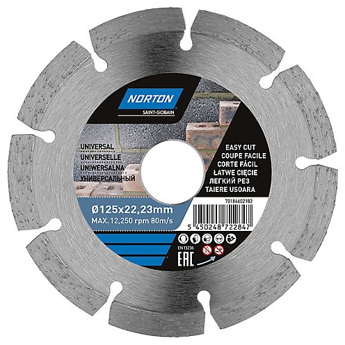 Disque diamant discontinu Norton 125x22 2 mm