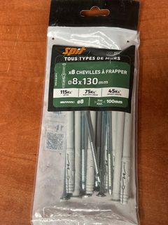 Spit lot de 8 chevilles à frapper nylon Ø8 x 130 mm