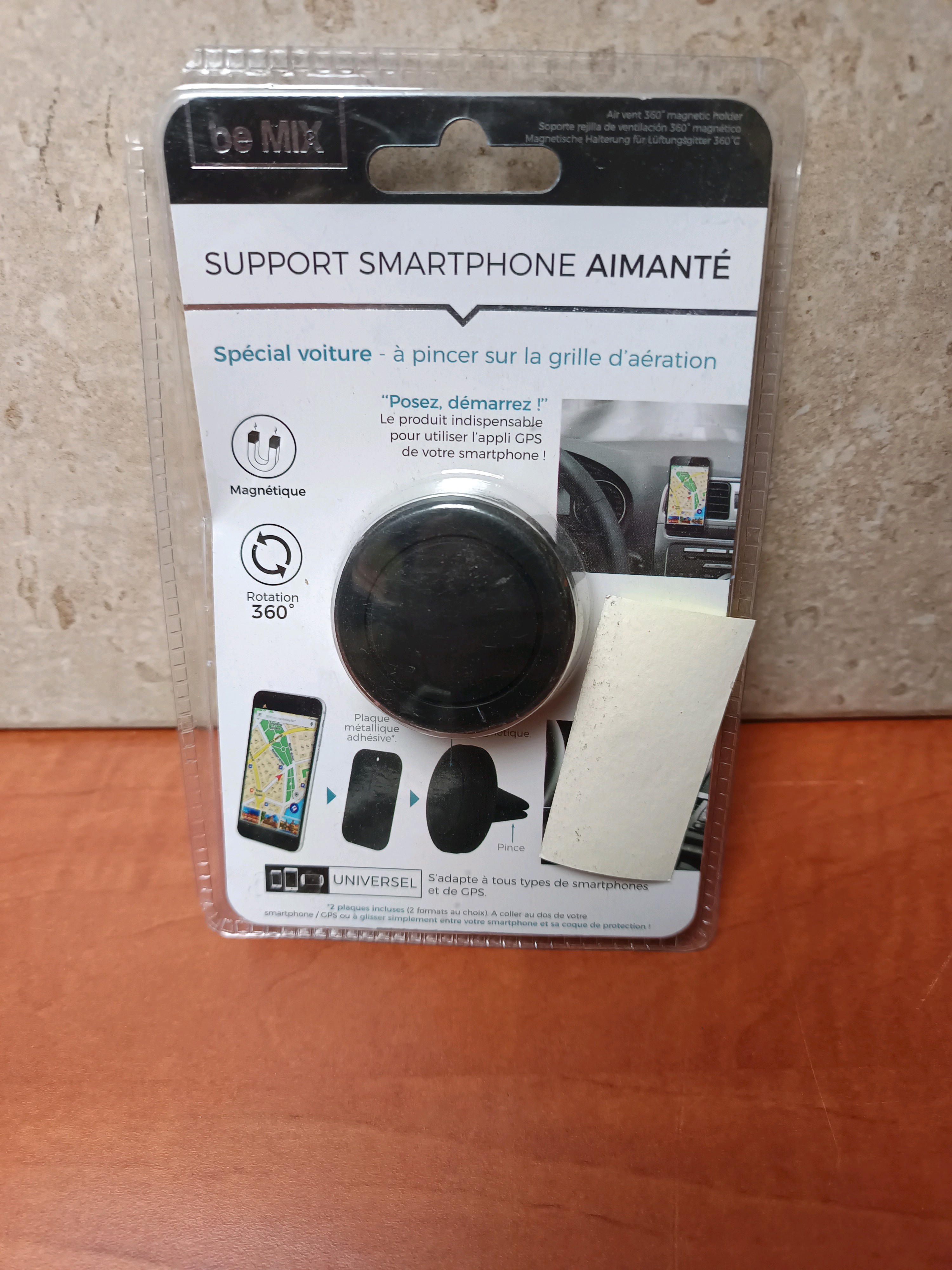 be MIX Support smartphone aimanté voiture (grille d’aération, universel)
