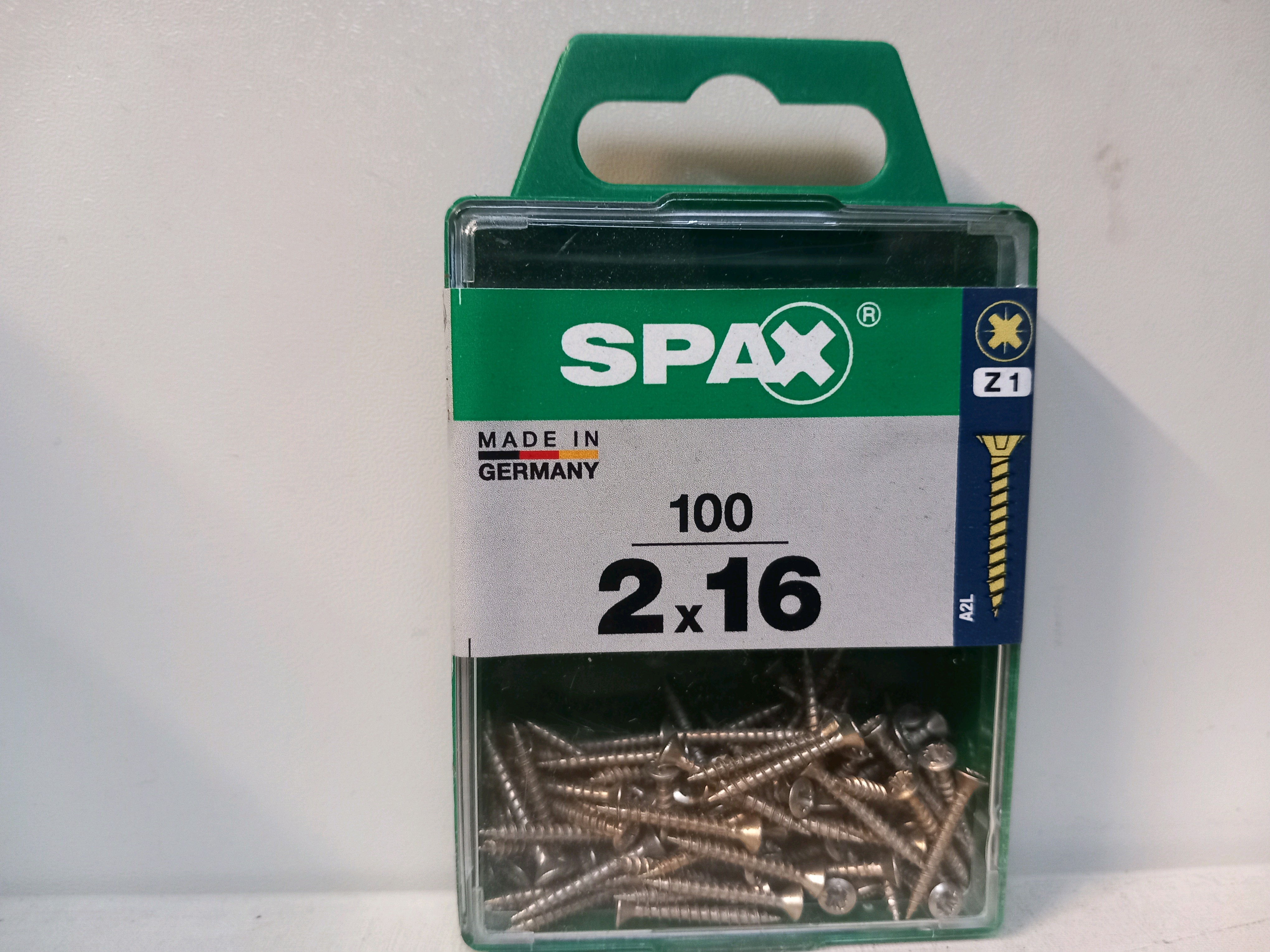 Boîte de vis SPAX 2 x 16 mm
