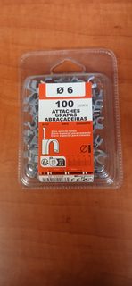 Lot de 100 attaches-câbles à clou Ø6 mm gris Zenitech