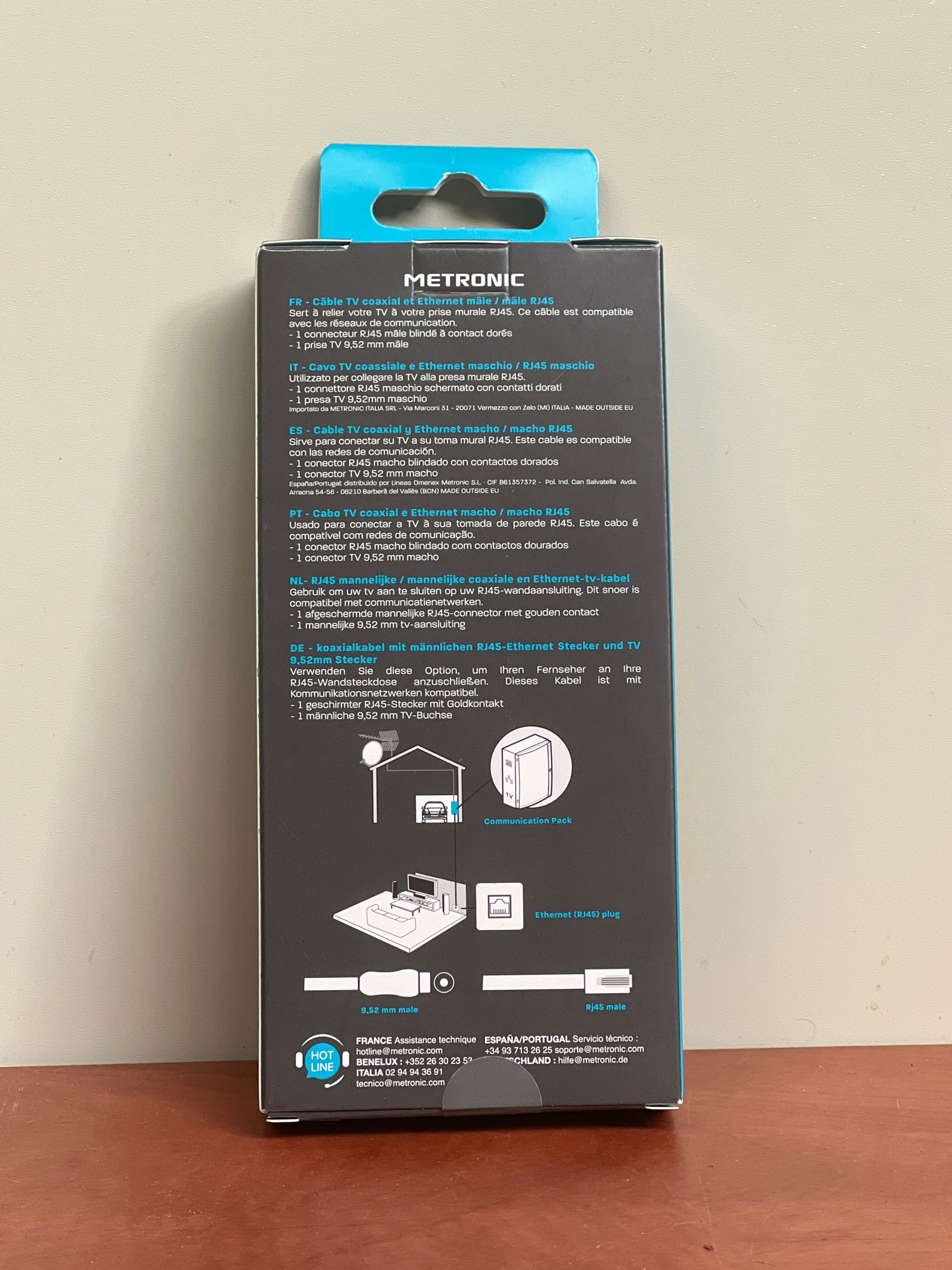 Metronic câble coaxial RJ45 2 m (RJ45 mâle vers 9,52 mm mâle) — photo 2