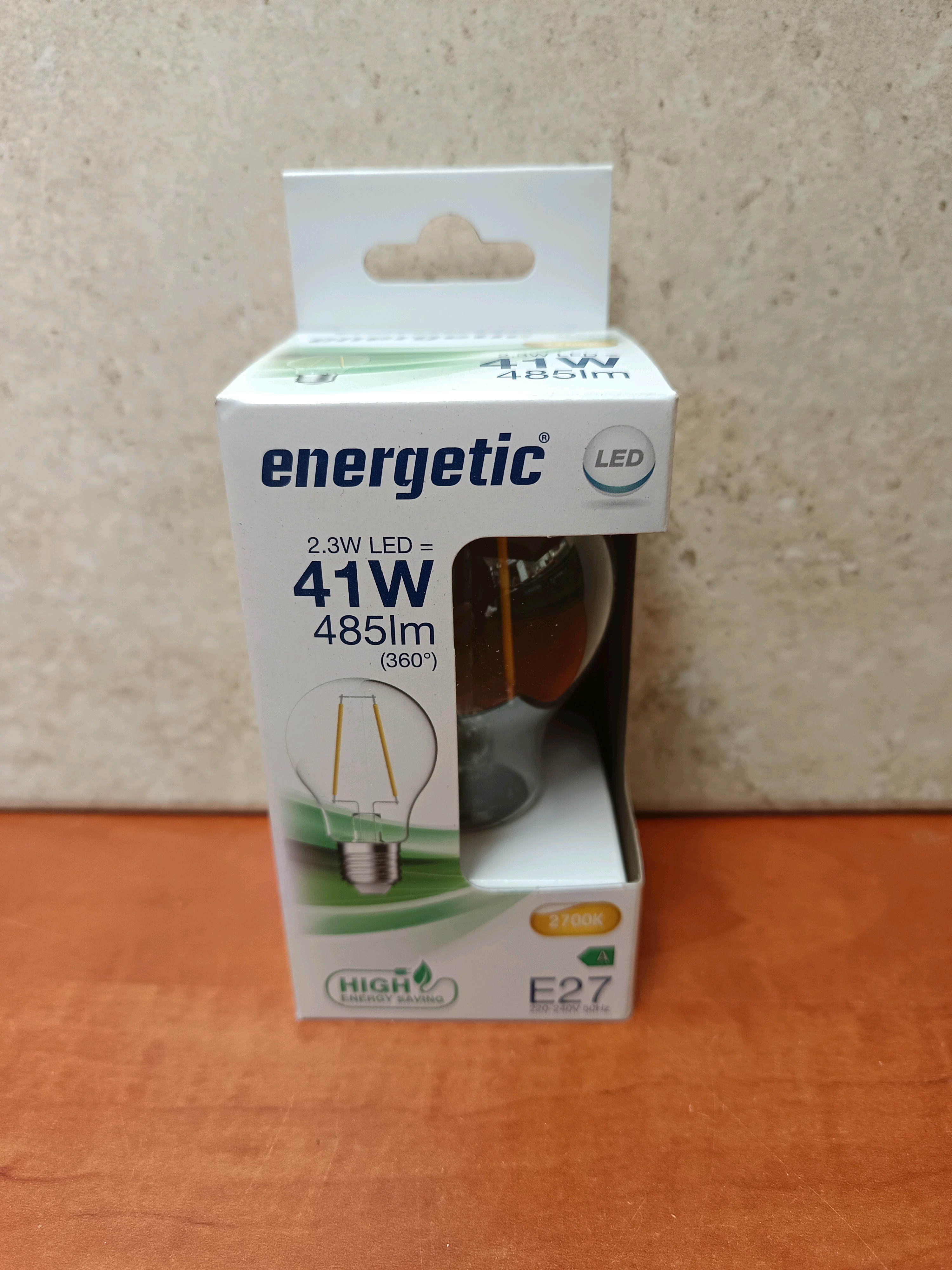 Ampoule LED Energetic E27 2.3W (41W) 485lm 2700K