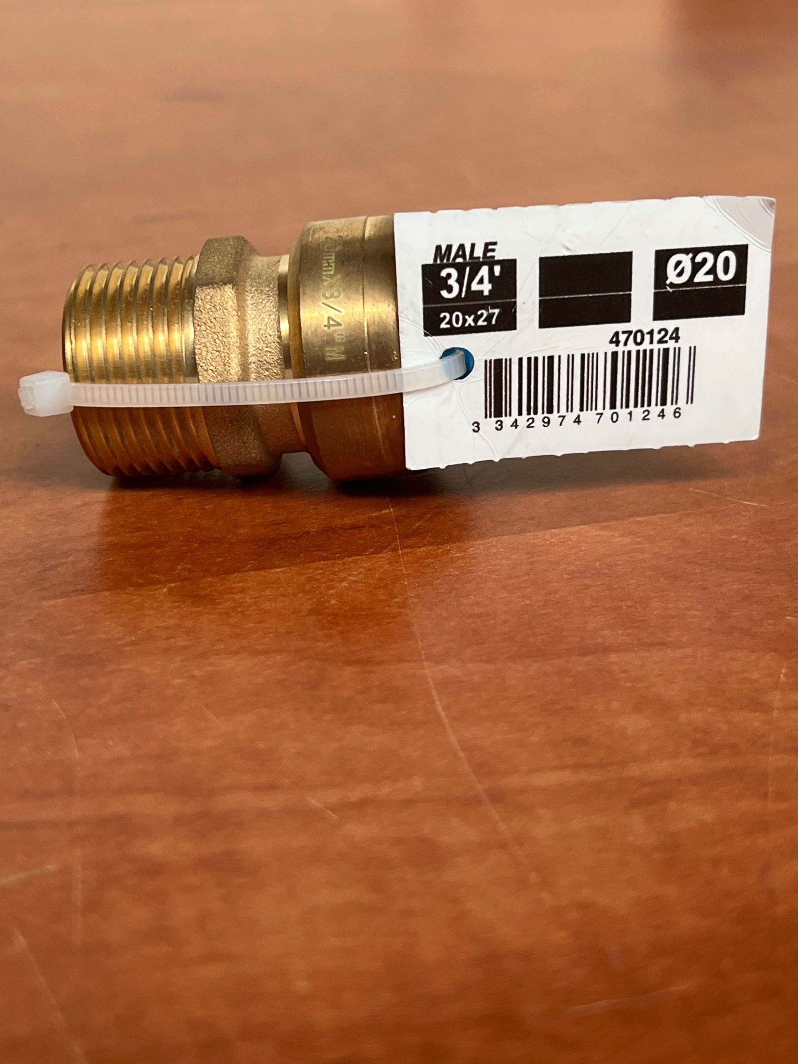 Raccord laiton mâle 3/4'' (20x27) Ø20