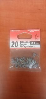 20 attaches plastiques Ø4 mm gris Zenitech clou spécial béton