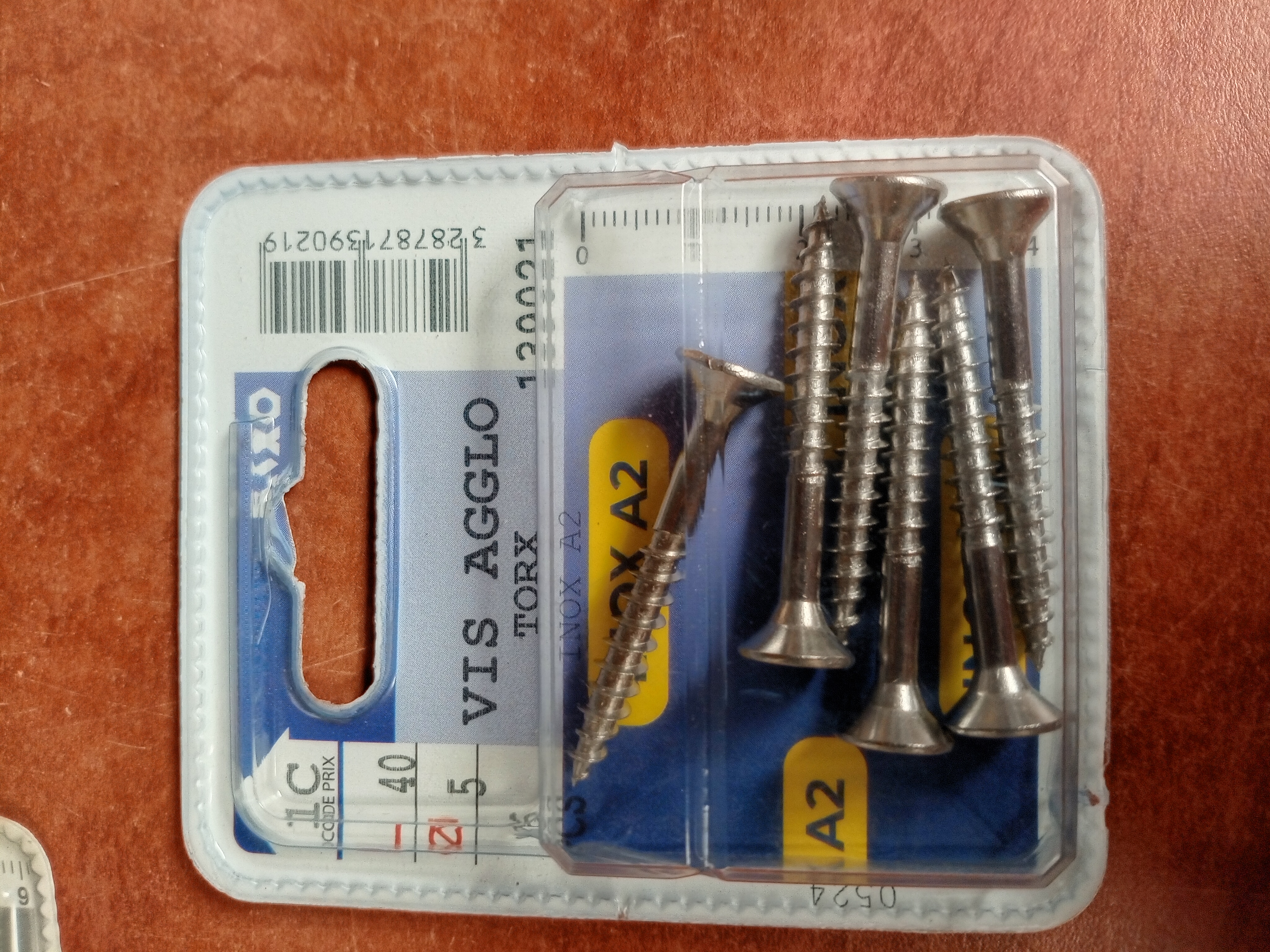 Vis agglo Torx inox A2 5 x 40 mm
