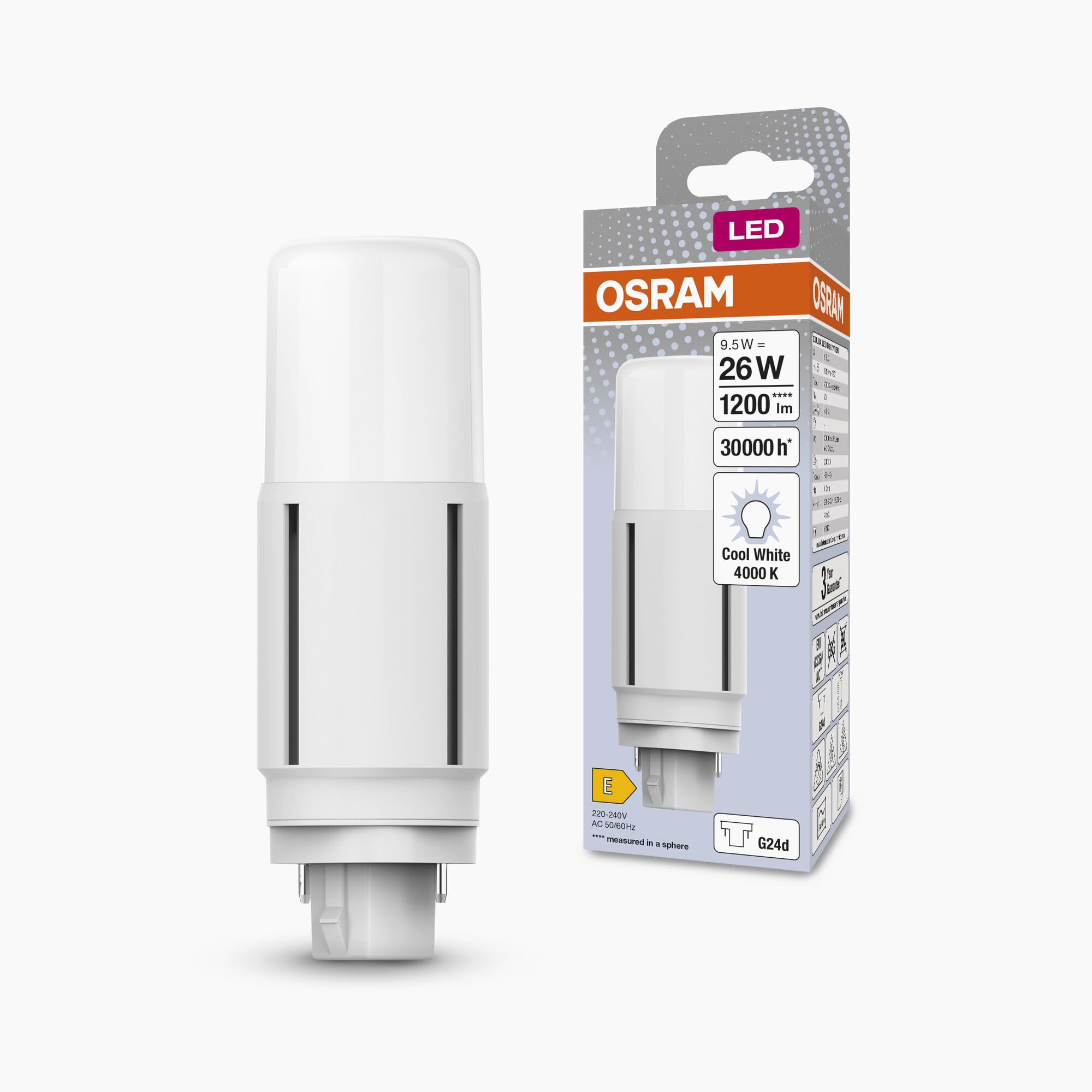 Osram Dulux-D Led 9.5w 1200lm - 840 Blanc Froid | Équivalent 26w