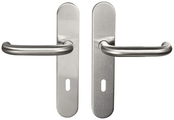 Poignées de porte Bricard Ombelle inox satiné clé L