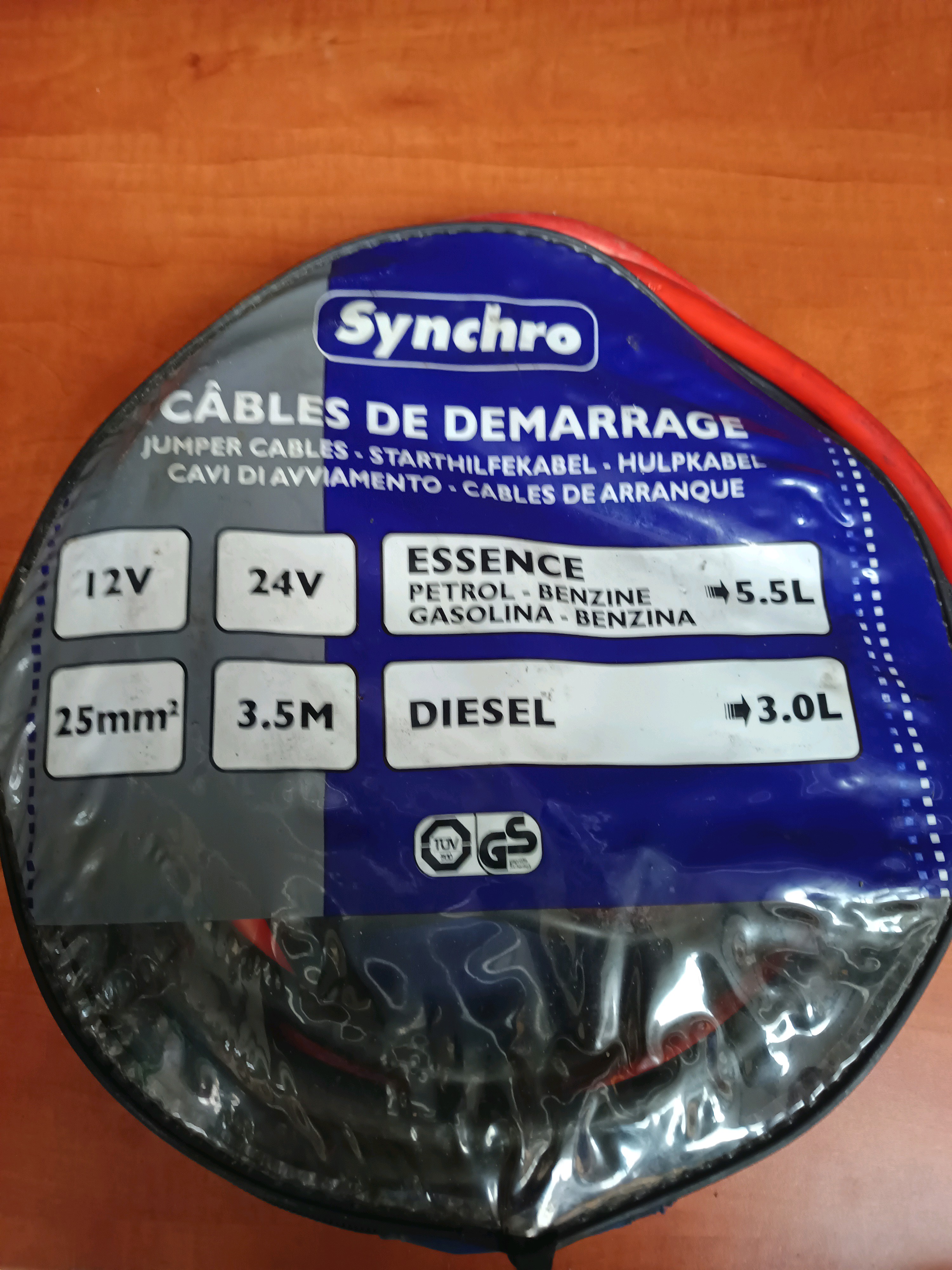 Synchro Câbles de démarrage 25mm² 3,5 m 12/24 V