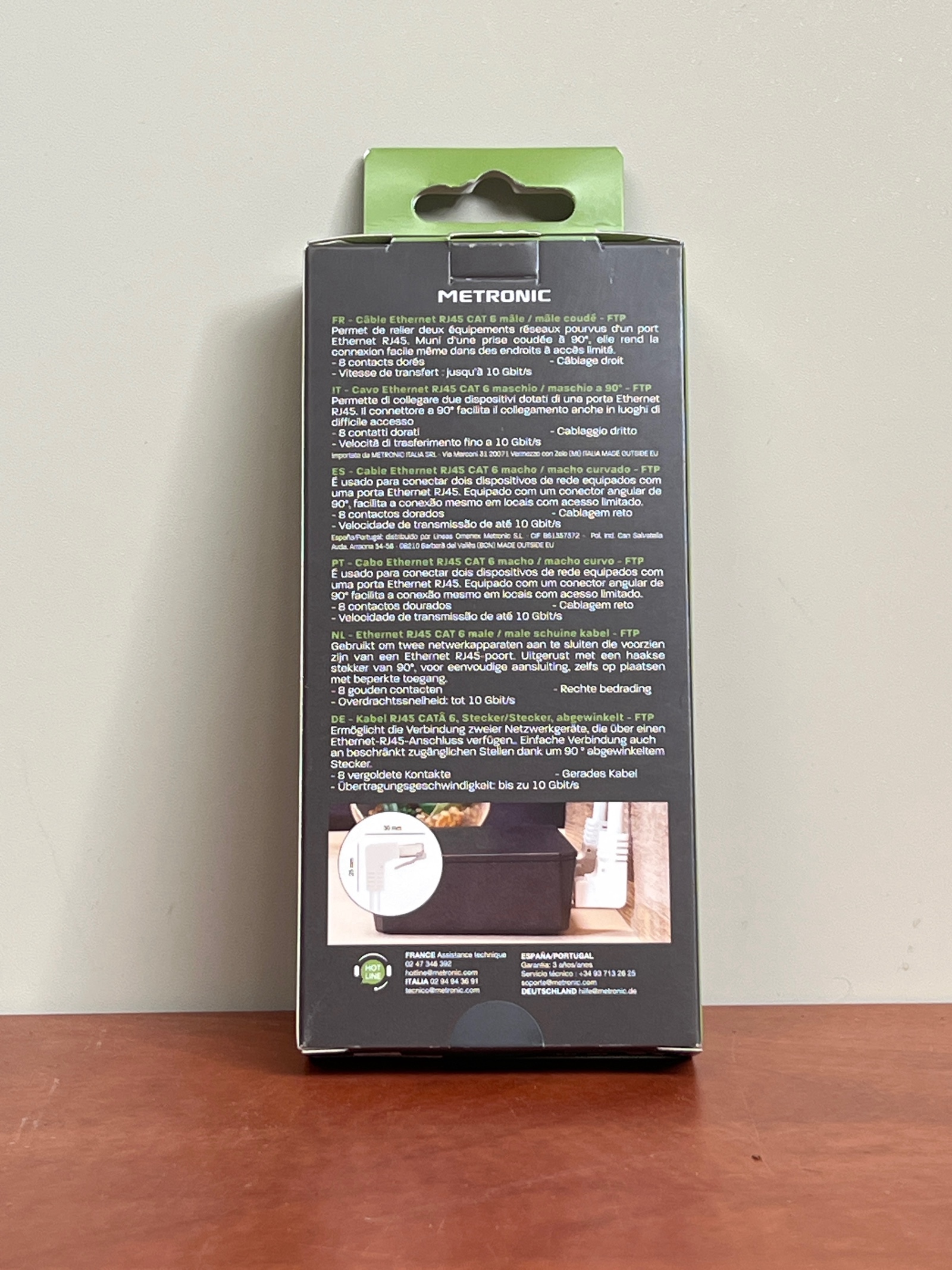 Metronic câble RJ45 Ethernet coudé 90° (mâle/mâle) Catégorie 6 - 1,5 m — photo 2