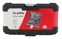 Coffret à douilles 1/4" 40 pièces chrome vanadium - INVENTIV