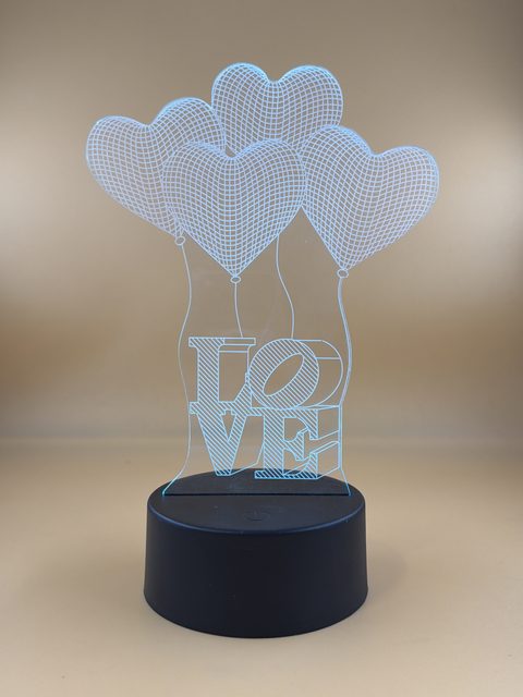 Lampe LED décorative Love avec ballons cœur