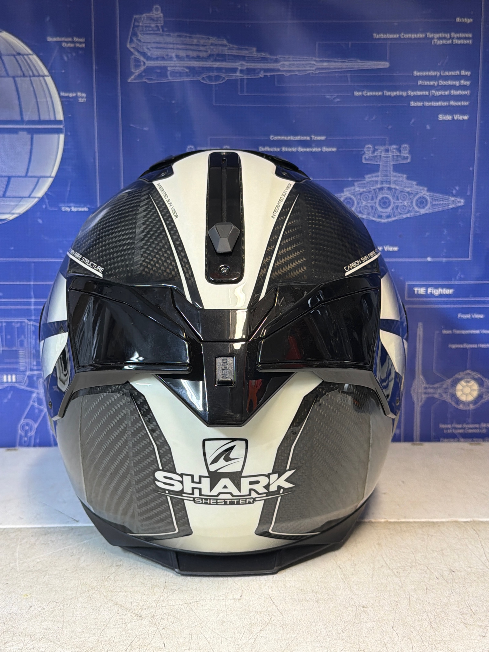 Casque moto intégral Shark noir/blanc — photo 3