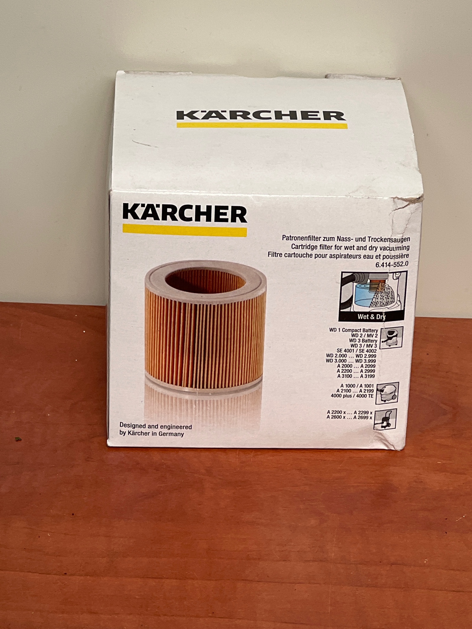 Kärcher Filtre cartouche pour aspirateurs eau et poussière