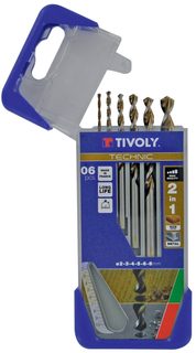 Coffret 6 forets métal bois Tivoly 2 à 8 mm