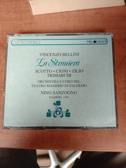 CD opéra Bellini La Straniera Sanzogno Palermo 1968