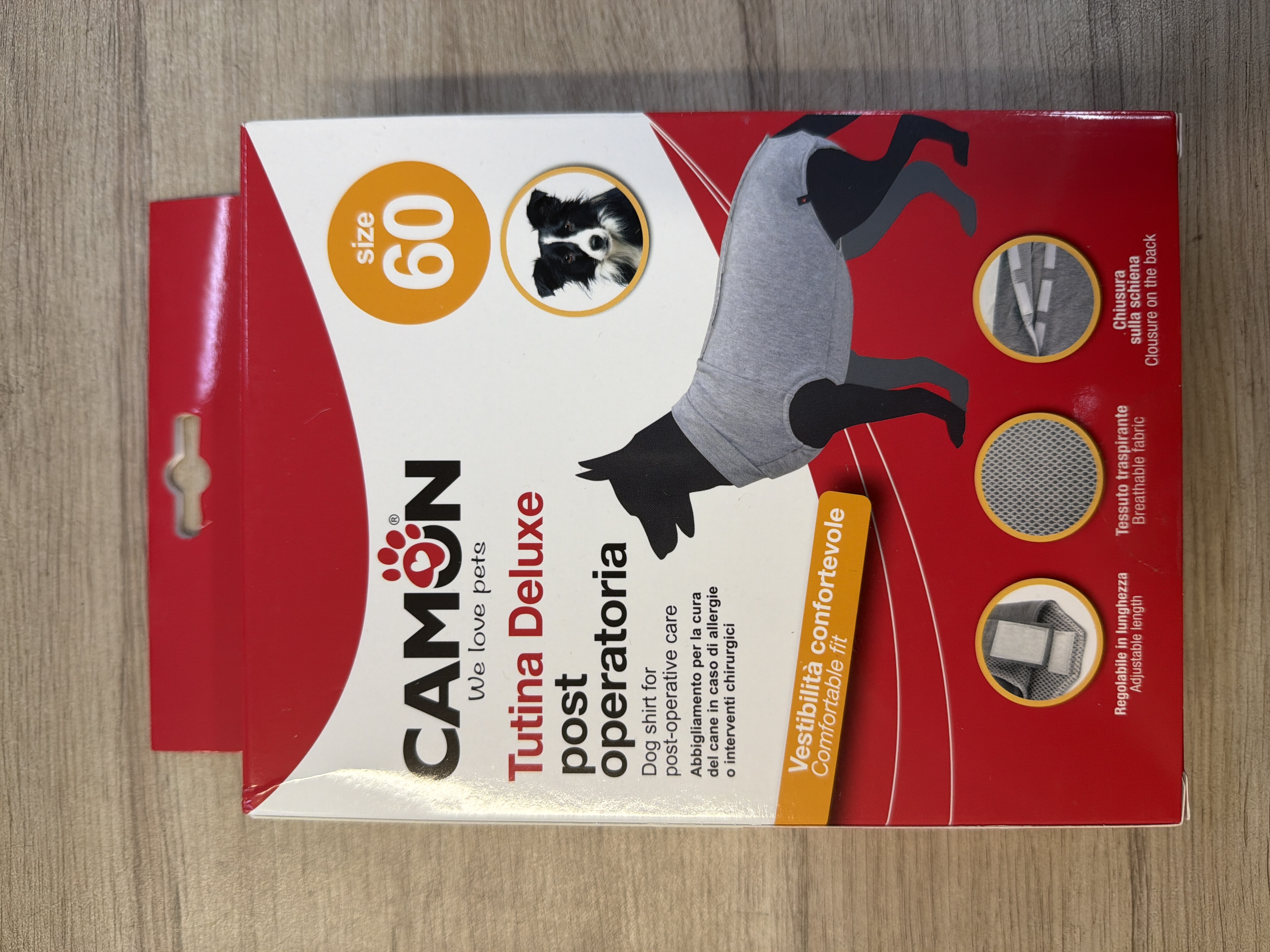 Camon Tutina Deluxe post operatoria, combinaison de protection post-opératoire pour chien, taille 60